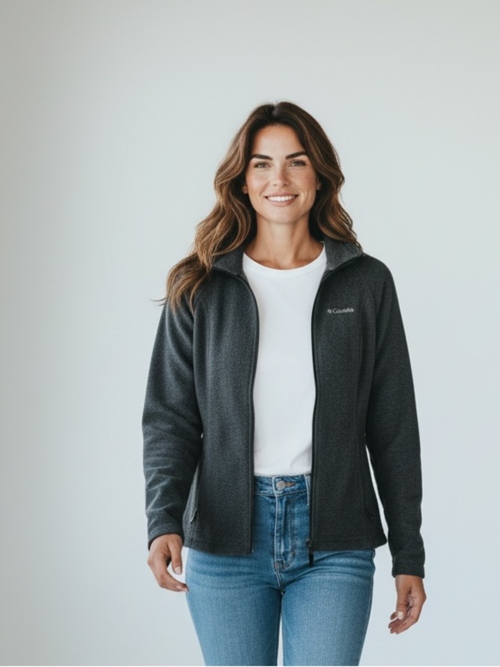 Columbia Women’s Dark Gray Full-Zip Fleece Jacket